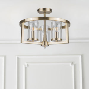 Magnalux Costello 3 Light Semi Flush Antique Brass COS03AB