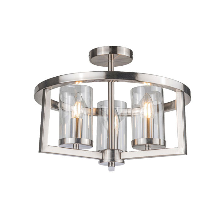 Magnalux Costello 3 Light Semi Flush Satin Chrome COS03SC