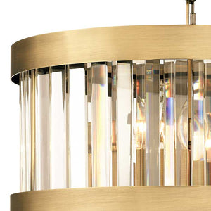 Magnalux Pandora 3 Light Crystal Antique Brass Pendant Ceiling Light PAN03AB