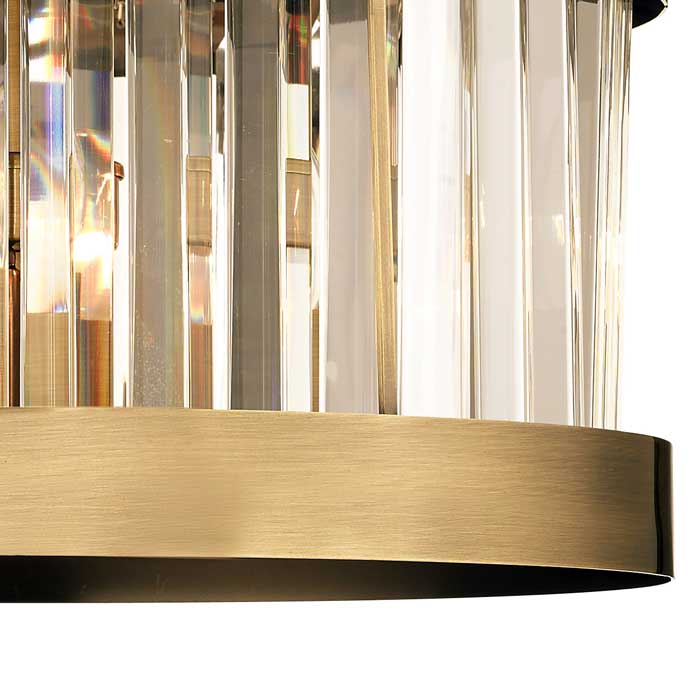 Magnalux Pandora 3 Light Crystal Antique Brass Pendant Ceiling Light PAN03AB