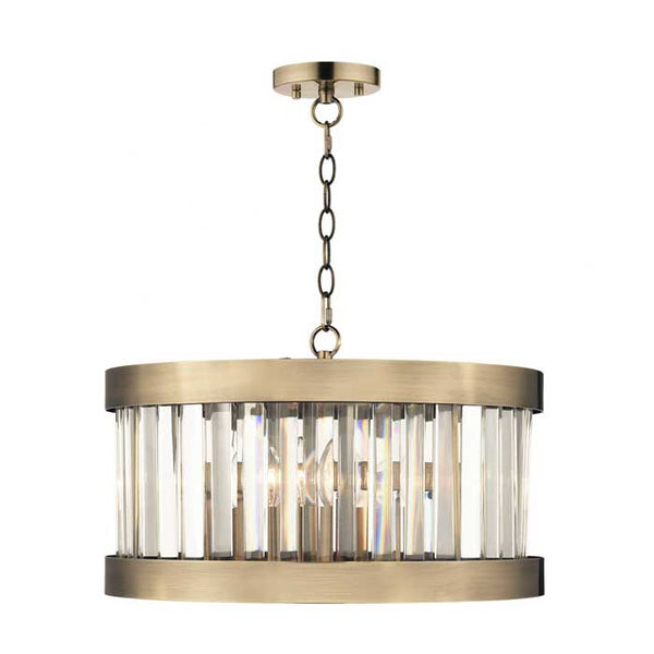 Magnalux Pandora 3 Light Crystal Antique Brass Pendant Ceiling Light PAN03AB