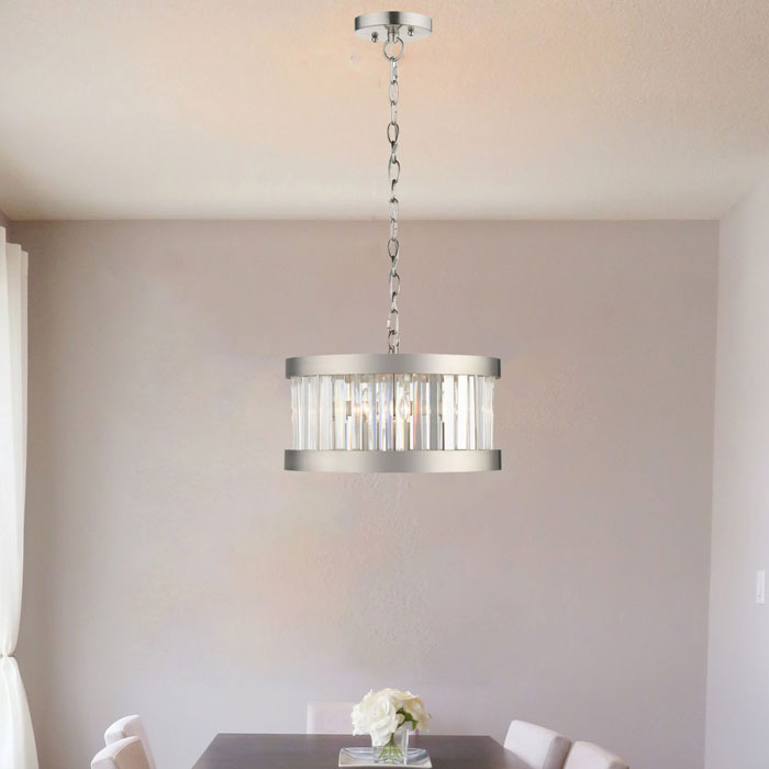 Magnalux Pandora 3 Light Crystal Pendant in Satin Chrome PAN03SC