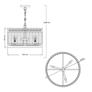 Magnalux Pandora 3 Light Crystal Pendant in Satin Chrome PAN03SC