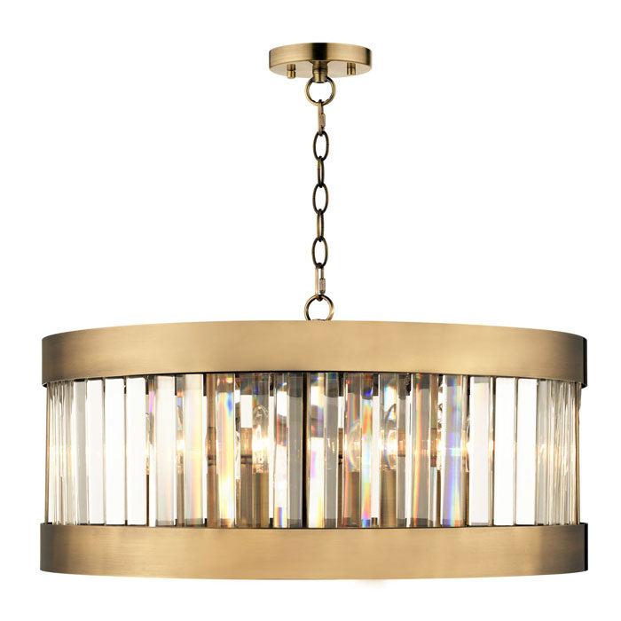 Magnalux Pandora 5 Light Crystal Pendant in Antique Brass PAN05AB