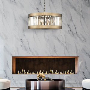 Magnalux Pandora 5 Light Crystal Pendant in Antique Brass PAN05AB