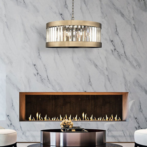 Magnalux Pandora 5 Light Crystal Pendant in Antique Brass PAN05AB