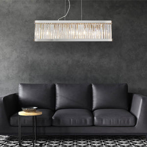 Magnalux Pandora 5-Light Long Crystal Bar Pendant in Polished Chrome PAN05CHB