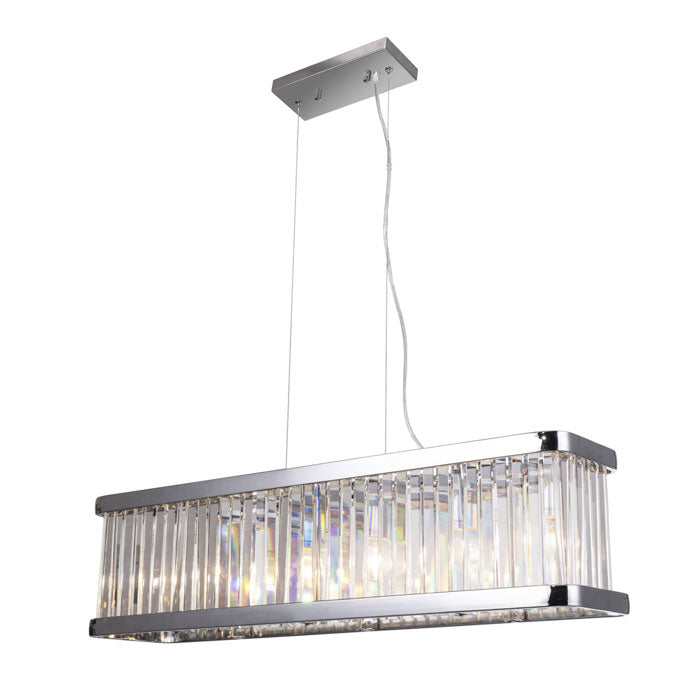 Magnalux Pandora 5-Light Long Crystal Bar Pendant in Polished Chrome PAN05CHB