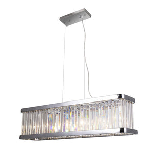Magnalux Pandora 5-Light Long Crystal Bar Pendant in Polished Chrome PAN05CHB