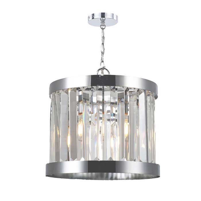 Magnalux Pandora Single Crystal Pendant Light in Polished Chrome PAN01CH