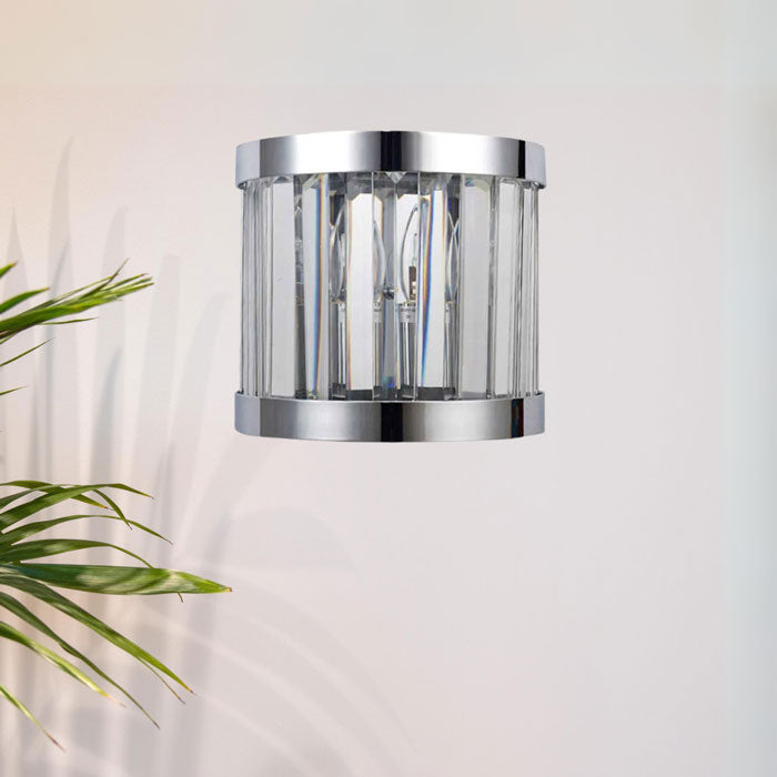 Magnalux Pandora Single Crystal Wall Light in Polished Chrome PAN01CHWL