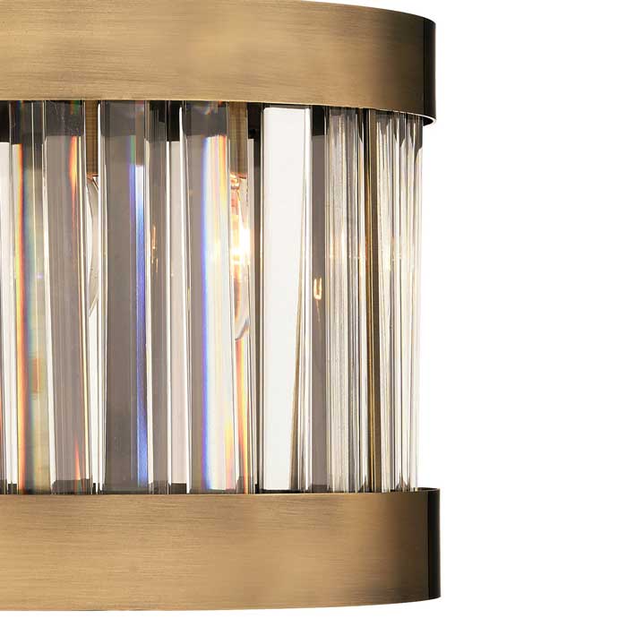 Magnalux Pandora Single Light Crystal Pendant Antique Brass PAN01AB