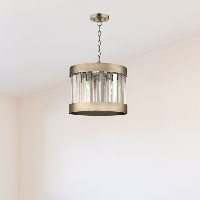 Magnalux Pandora Single Light Crystal Pendant Antique Brass PAN01AB