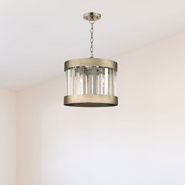 Magnalux Pandora Single Light Crystal Pendant Antique Brass PAN01AB