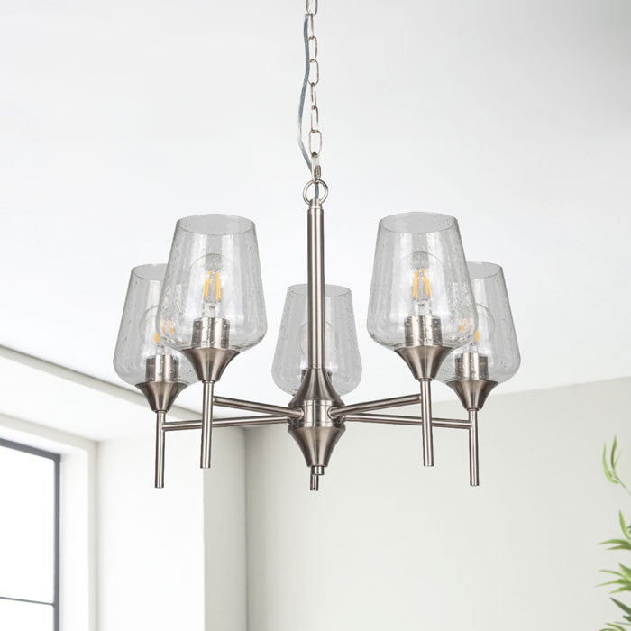 Magnalux Vino 5 Light Satin Chrome Pendant Light VIN05SC