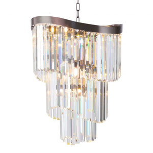 Magnalux Waverly 6 Light Crystal Pendant Brushed Black Chrome WAV06BBC