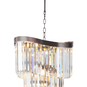 Magnalux Waverly 6 Light Crystal Pendant Brushed Black Chrome WAV06BBC