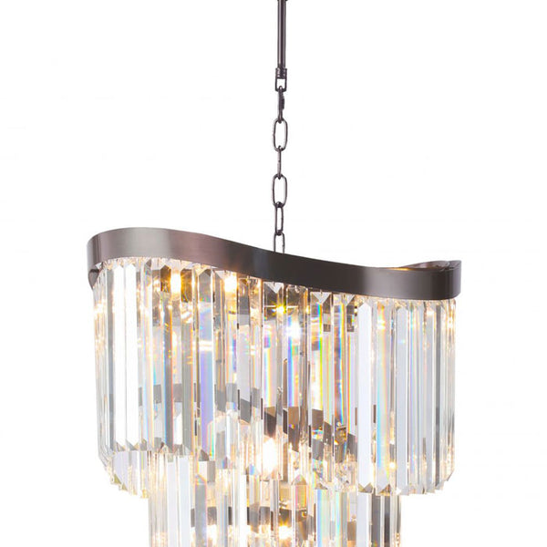 Magnalux Waverly 6 Light Crystal Pendant Brushed Black Chrome WAV06BBC