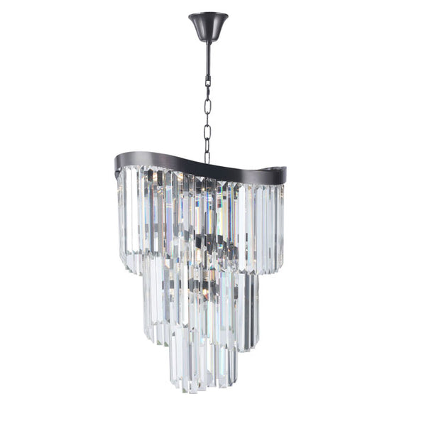 Magnalux Waverly 6 Light Crystal Pendant Brushed Black Chrome WAV06BBC