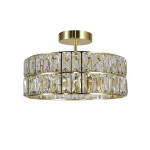Magnalux Haley 4 Light Satin Brass Bathroom Crystal Ceiling Light HAL04SB