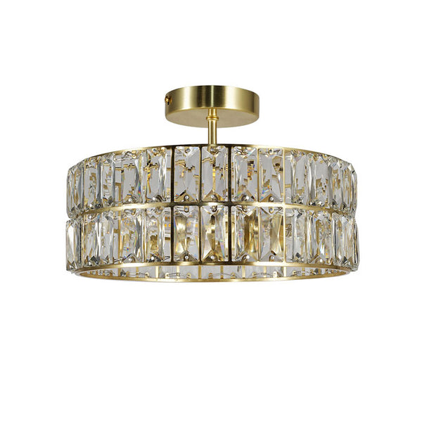 Magnalux Haley 4 Light Satin Brass Bathroom Crystal Ceiling Light HAL04SB