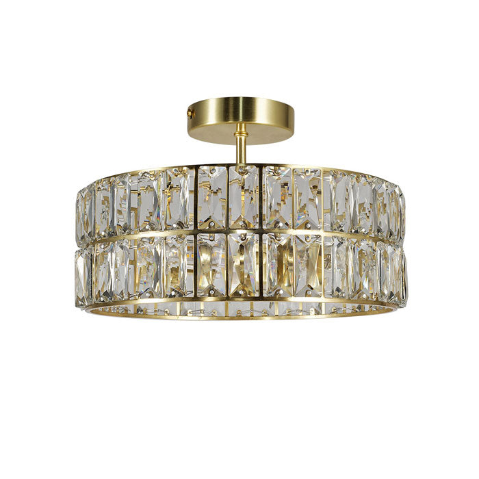 Magnalux Haley 4 Light Satin Brass Bathroom Crystal Ceiling Light HAL04SB