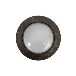 Navigator Compact Mini Circular Bulkhead Plain in Antique Brass 09114