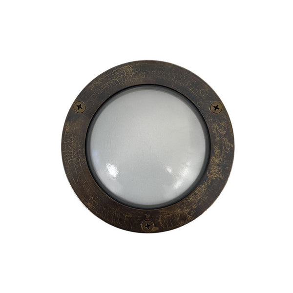 Navigator Compact Mini Circular Bulkhead Plain in Antique Brass 09114