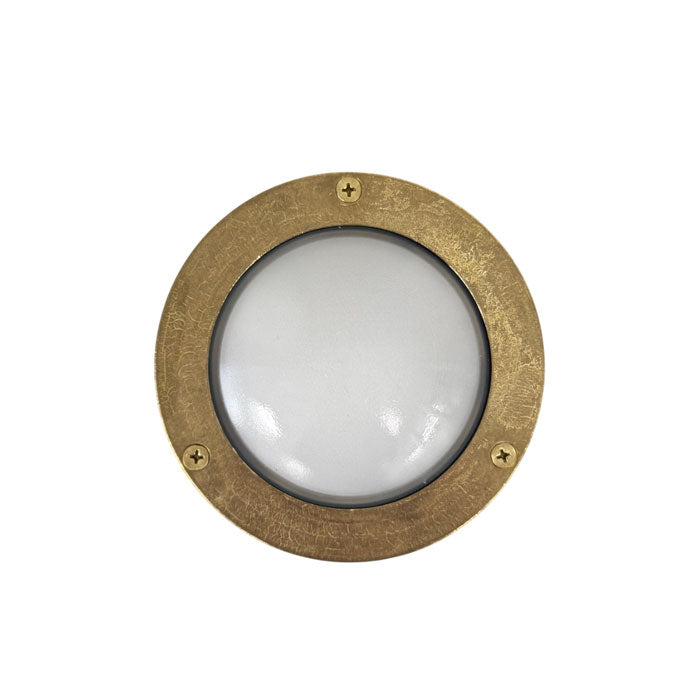Navigator Compact Mini Circular Bulkhead Plain in Raw Brass 09113