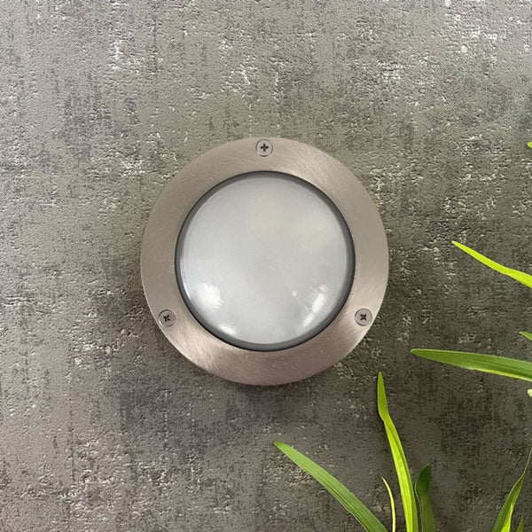 Navigator Compact Mini Circular Bulkhead Plain in Satin Nickel 09115