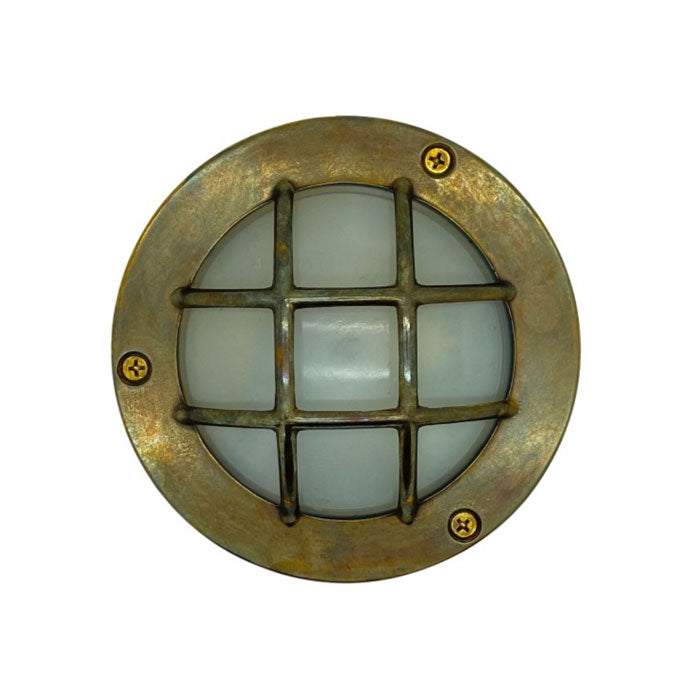 Navigator Compact Mini Circular Bulkhead in Antique Brass 09044