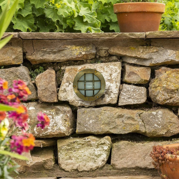 Navigator Compact Mini Circular Bulkhead in Antique Brass 09044