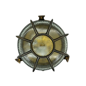 Navigator Extra Large Radial Porthole Bulkhead in Antique Brass 09079