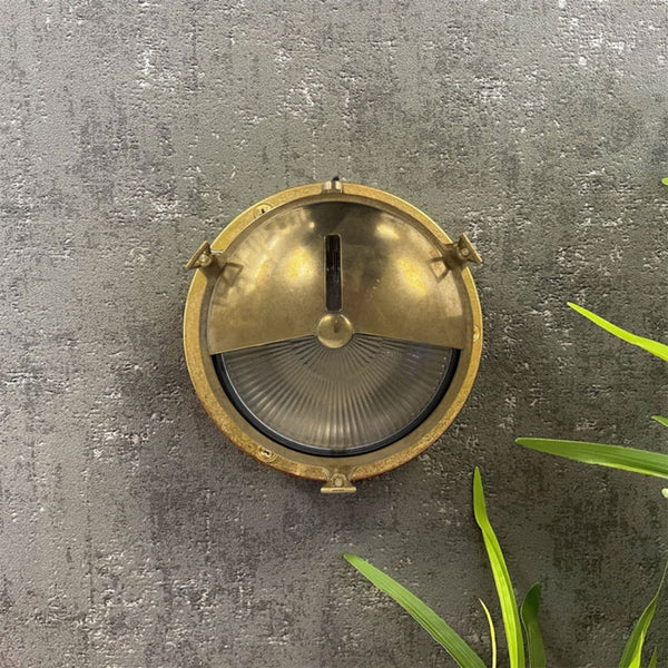 Navigator Eyelid Porthole Bulkhead in Raw Brass 09117