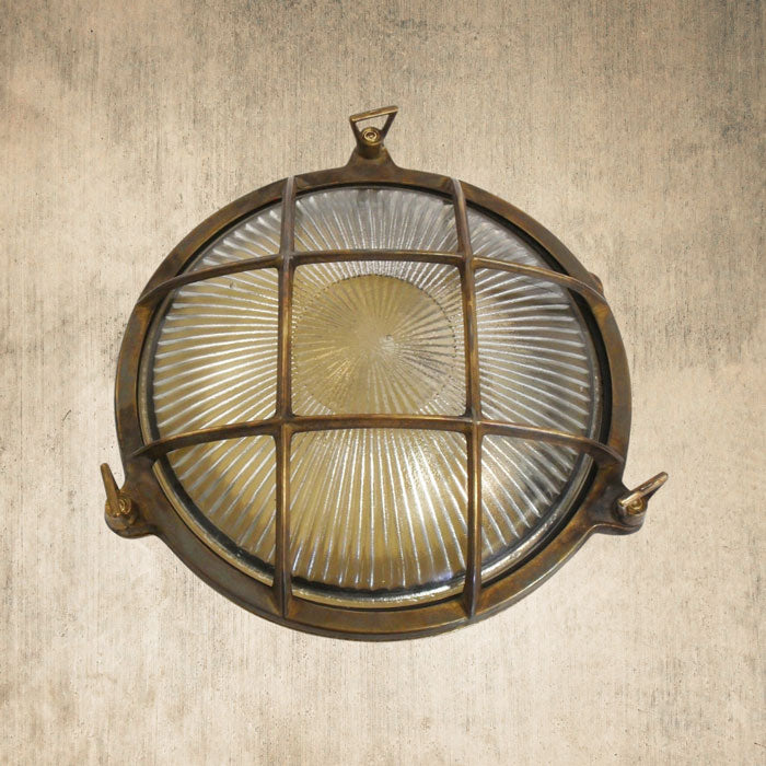 Navigator Large Porthole Bulkhead in Antique Brass 09011