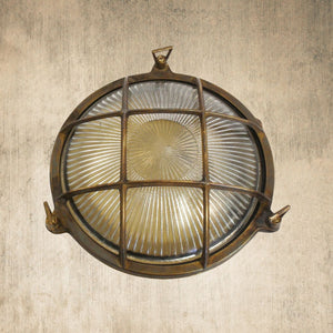 Navigator Large Porthole Bulkhead in Antique Brass 09011