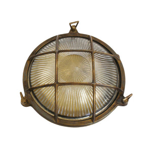 Navigator Large Porthole Bulkhead in Antique Brass 09011