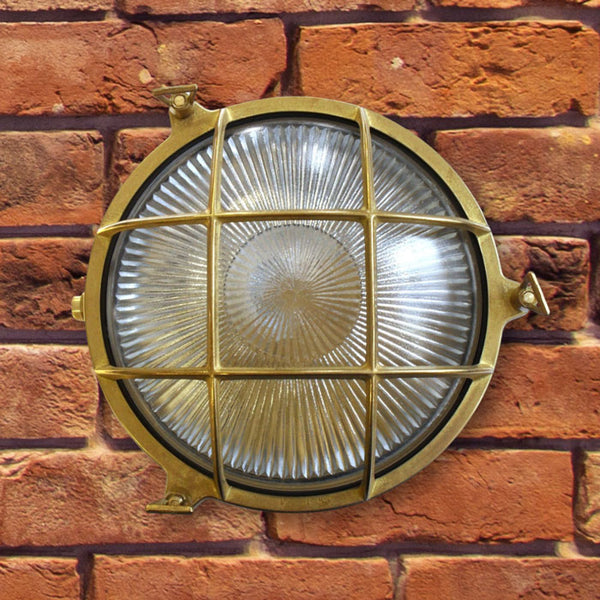 Navigator Large Porthole Bulkhead in Raw Brass 05842