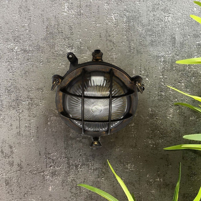 Navigator Mini Porthole Bulkhead in Antique Brass 09004