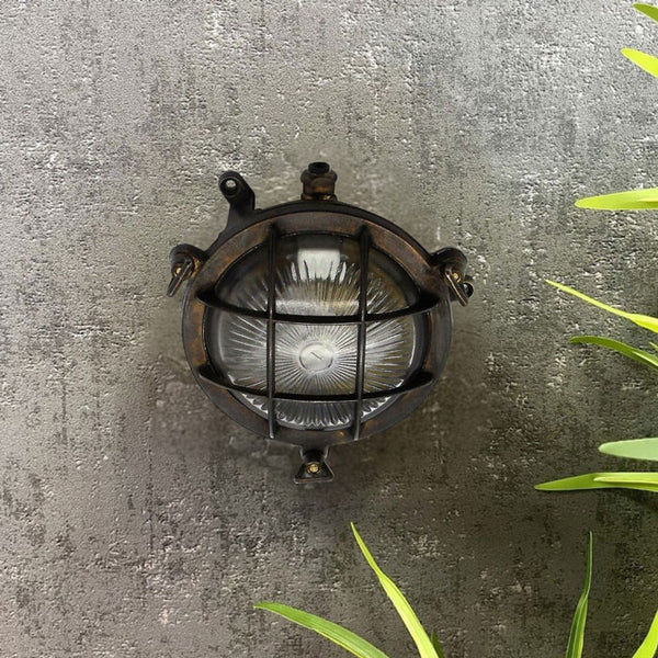 Navigator Mini Porthole Bulkhead in Antique Brass 09004