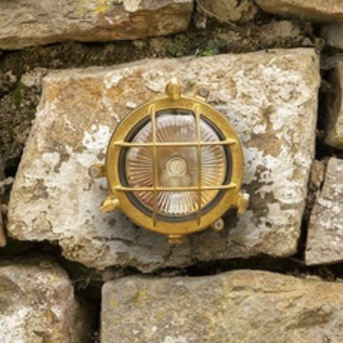 Navigator Mini Porthole Bulkhead in Raw Brass 09006