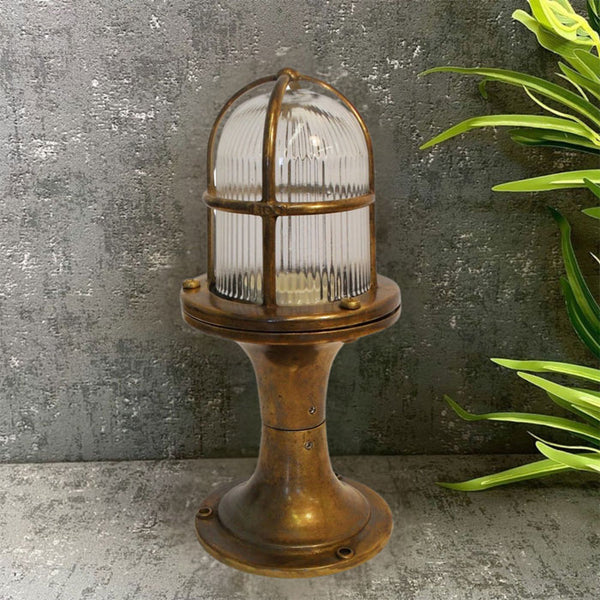 Navigator Small Outdoor Post Light in Antique Brass 05852