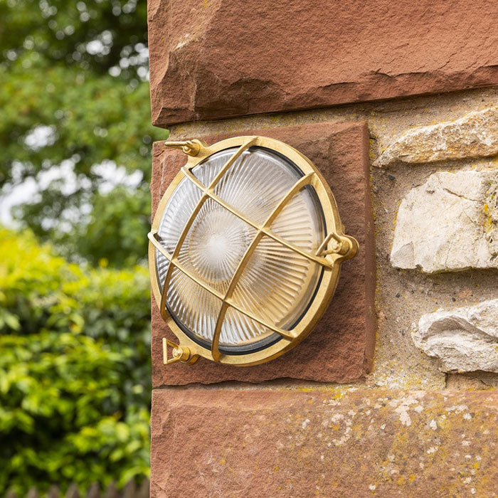 Navigator Small Porthole Bulkhead in Raw Brass 05841