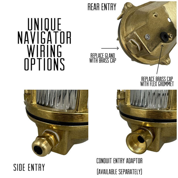 Navigator Small Porthole Bulkhead in Raw Brass 05841