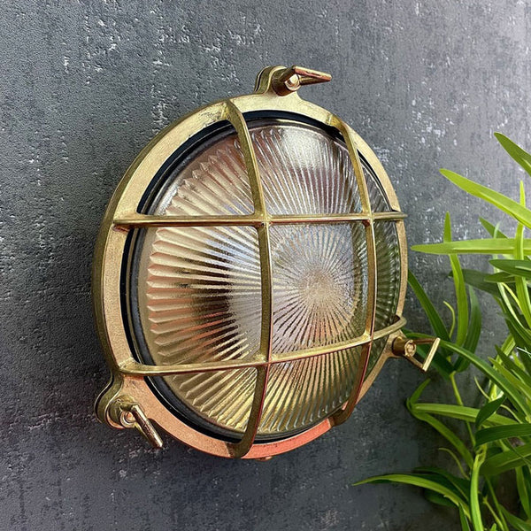 Navigator Small Porthole Bulkhead in Raw Brass 05841