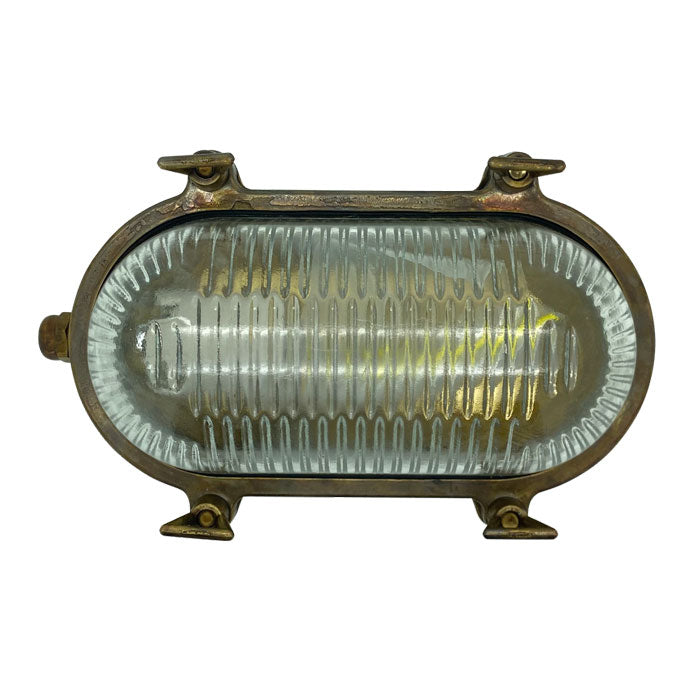 Navigator Small Standard Bulkhead Plain in Antique Brass 09106