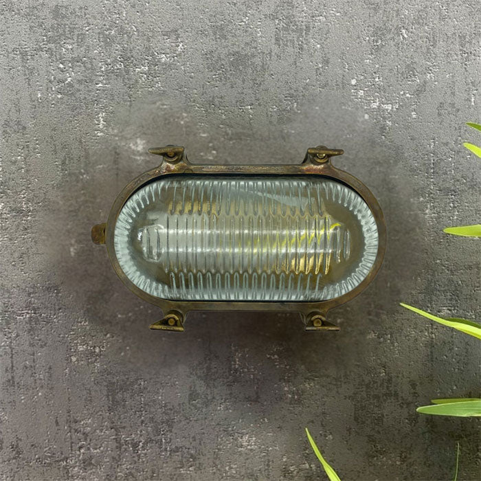 Navigator Small Standard Bulkhead Plain in Antique Brass 09106