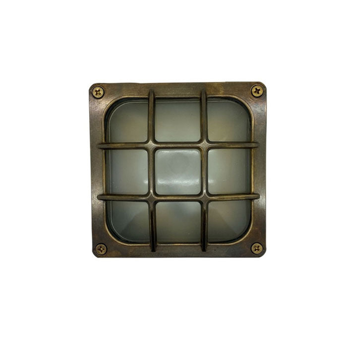 Navigator Square Bulkhead in Antique Brass 09080