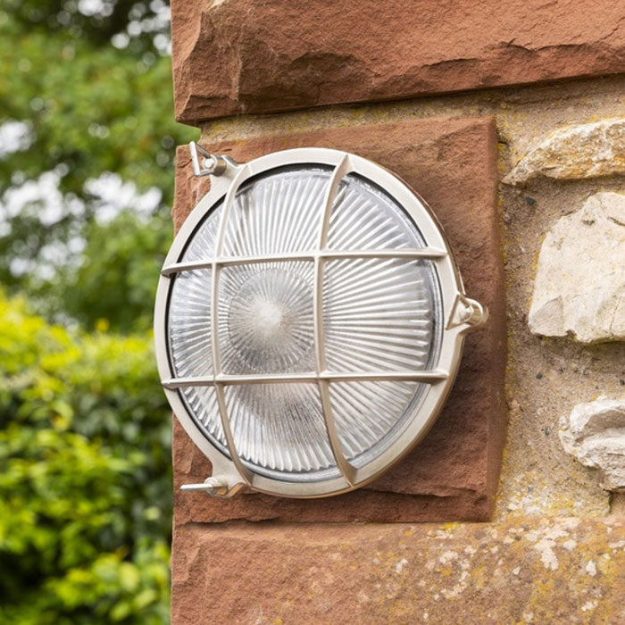 Navigator Large Porthole Bulkhead in Satin Nickel 09021