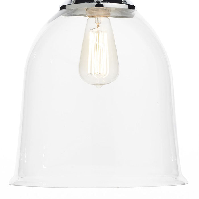 Nolan Single Light Pendant in Polished Chrome with Clear Glass NOL0108